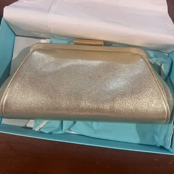 Tiffany & Co. Morgan Gold Leather  Clutch - New - Picture 6 of 12